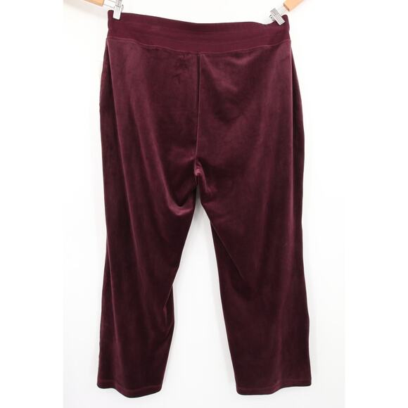 Calvin Klein Sweatpants Burgundy Purple Lounge Straight Leg Velvet Velour 1X - Picture 12 of 12